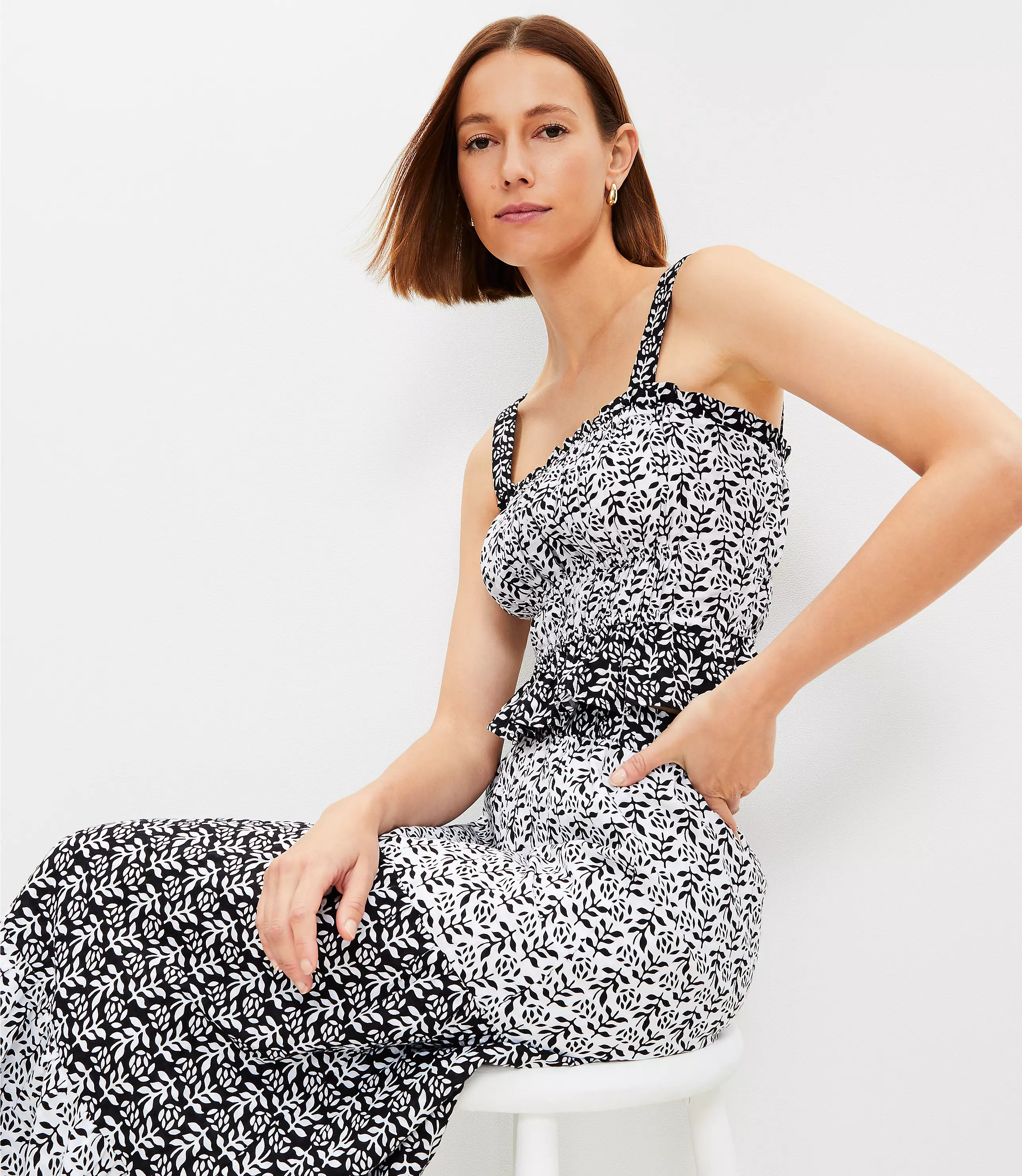 Floral Plaid Peplum Cami | LOFT