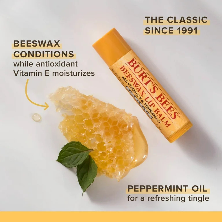 Burt's Bees 100% Natural Moisturizing Lip Balm with Beeswax, Variety Pack, 4 Tubes | Walmart (US)