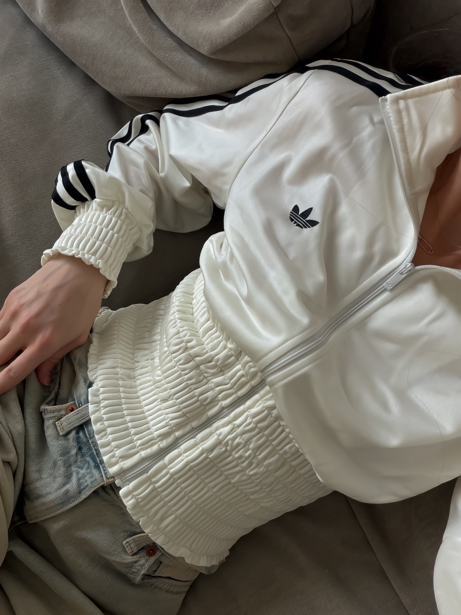 Adidas smoked firebird track top satin 