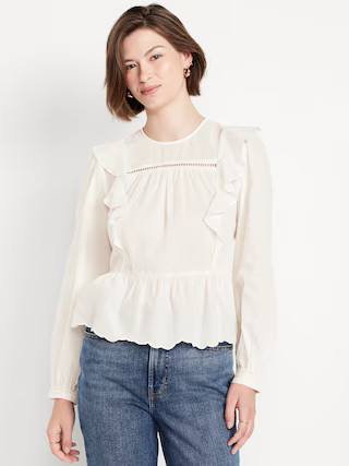 Ruffle Bib Peplum Top | Old Navy (US)