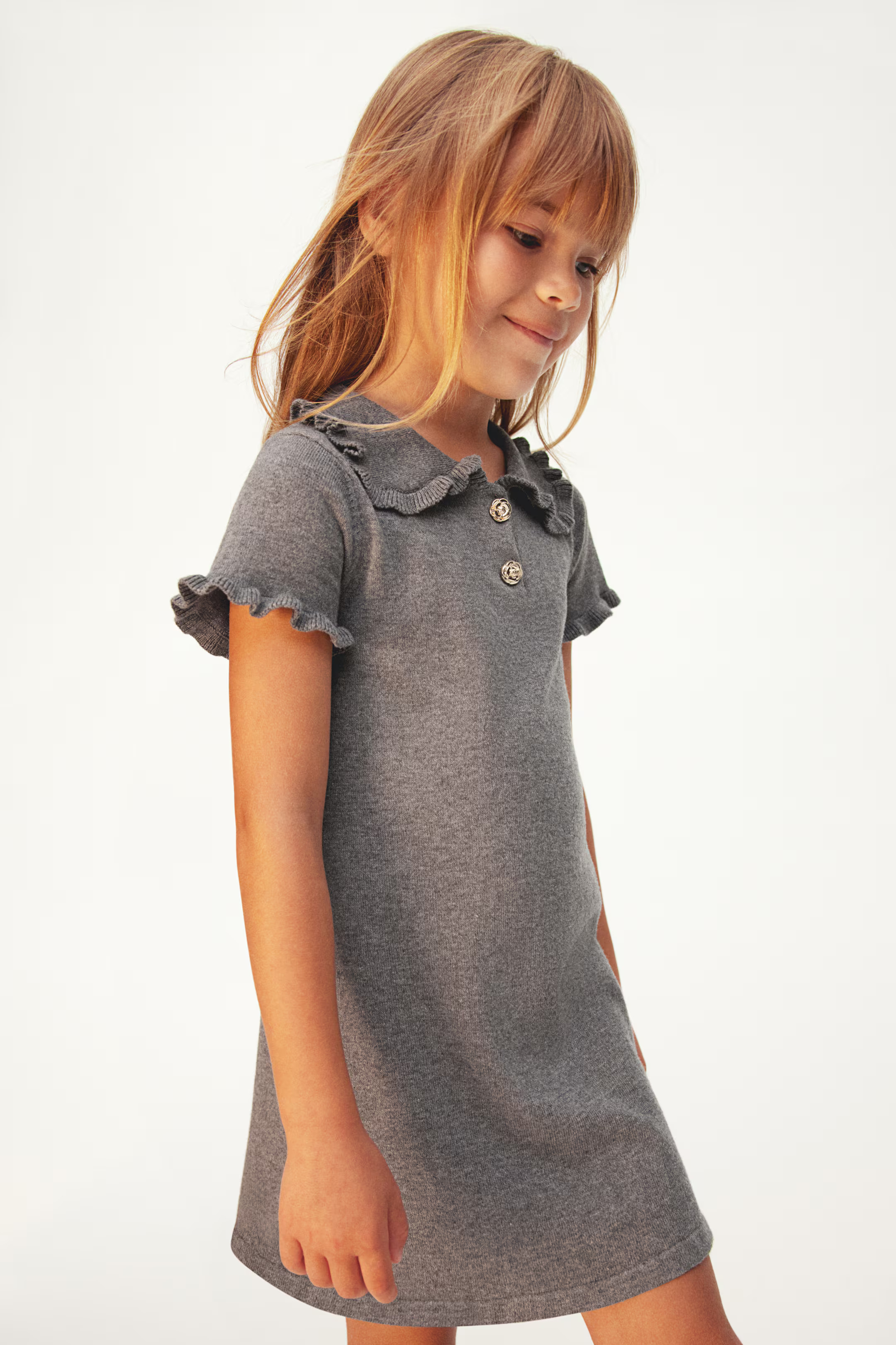 Ruffle-Trimmed Fine-Knit Dress | H&M (US + CA)