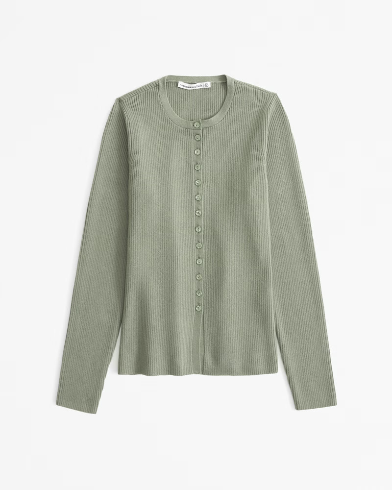 Women's Slim Ribbed Cardigan | Women's Clearance | Abercrombie.com | Abercrombie & Fitch (US)