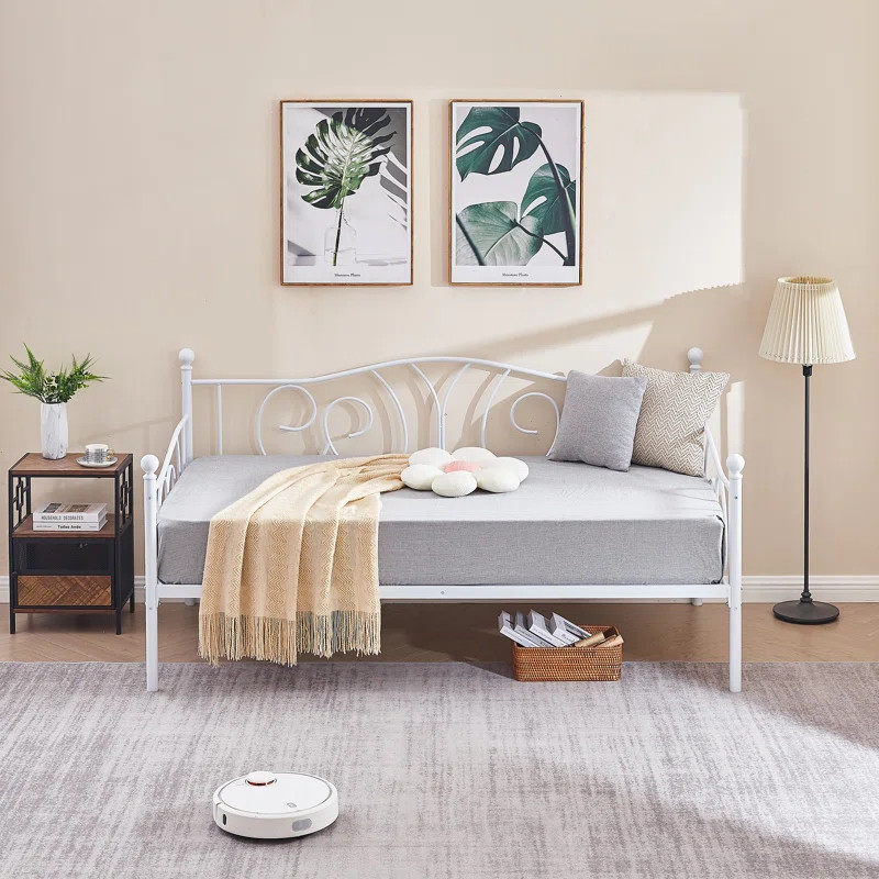 Korecky Twin Size Daybed Frame, Metal Daybed Frame with Headboard, Sofa Bed for Living Room Guest... | Wayfair North America