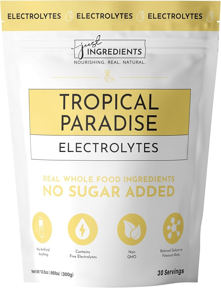 JUST INGREDIENTS Tropical Paradise Electrolytes Drink Mix - Coconut Water, Sea Salt, Trace Minera... | Amazon (US)
