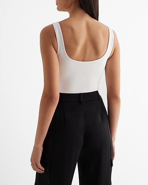 Body Contour High Compression Ribbed Scoop Neck Bodysuit | Express