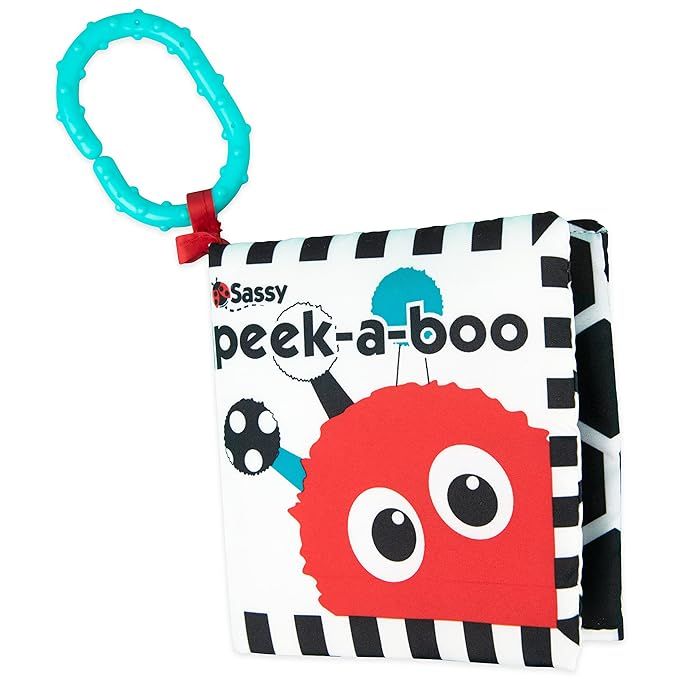 Sassy Peek-a-Boo Activity Book with Attachable Link for On-The-Go Travel | Black & White | for Ag... | Amazon (US)