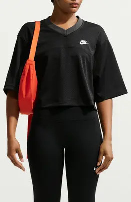 Oversize Heritage Crop Mesh Jersey | Nordstrom