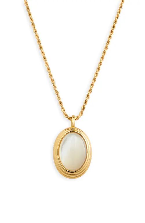Missoma Savi Ridge Mother-of-Pearl Pendant Necklace in Gold at Nordstrom | Nordstrom