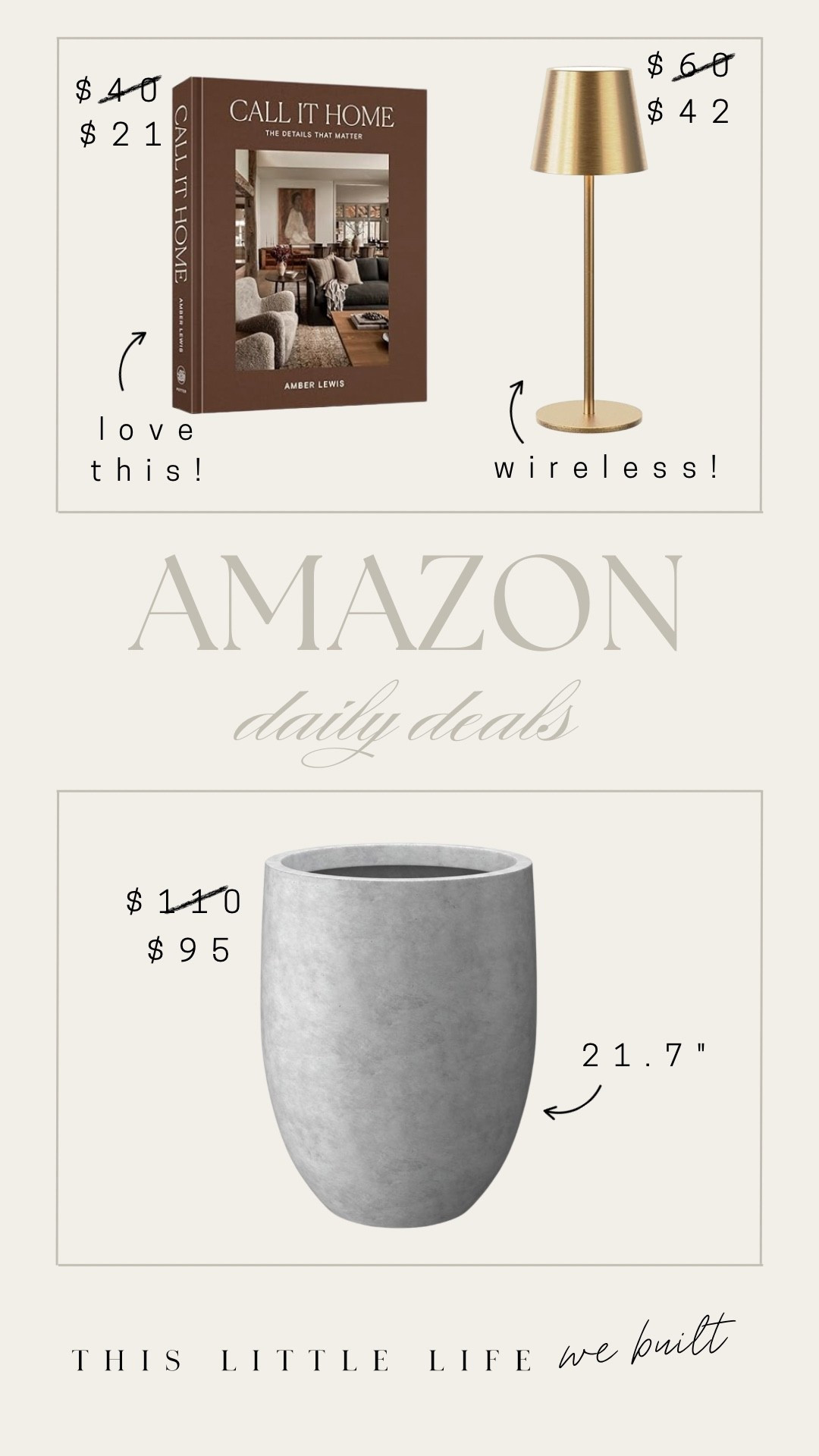 Amazon daily deals! Planter, coffee table book, cordless lamp, Amazon home, affordable home, holiday picks, last minute gifts 

#LTKSaleAlert #LTKHome #LTKHoliday