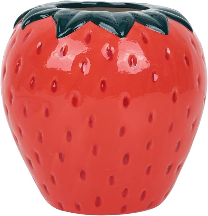 Fixwal Cute Strawberry Vase Vintage Ceramic Vase 6.3Inch Aesthetics Flower Vases for Home Kitchen... | Amazon (US)