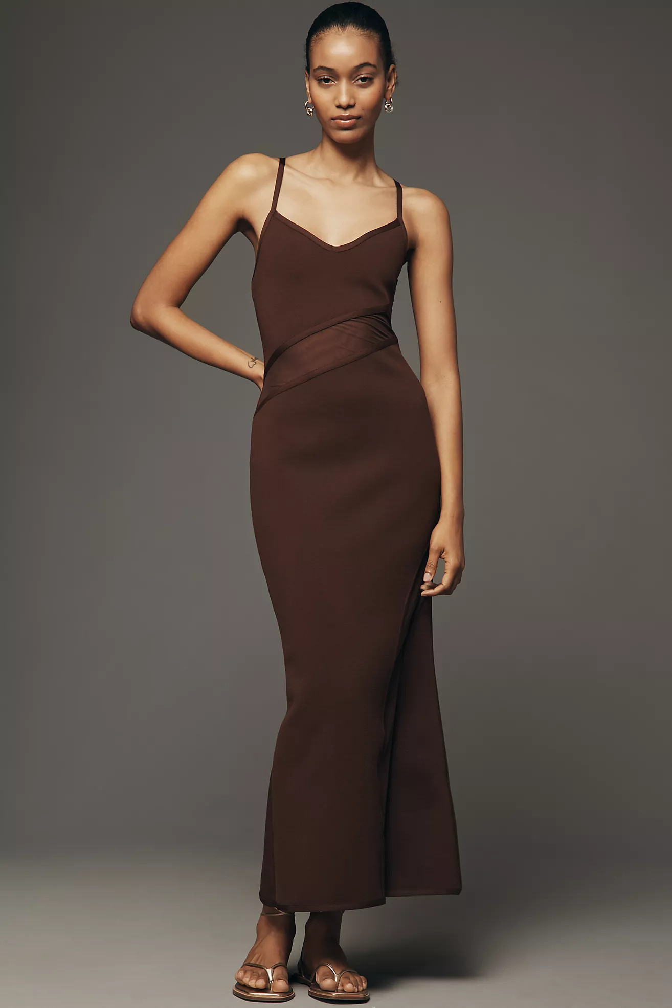 Siempre Sheer Panel Maxi Dress | Anthropologie (US)