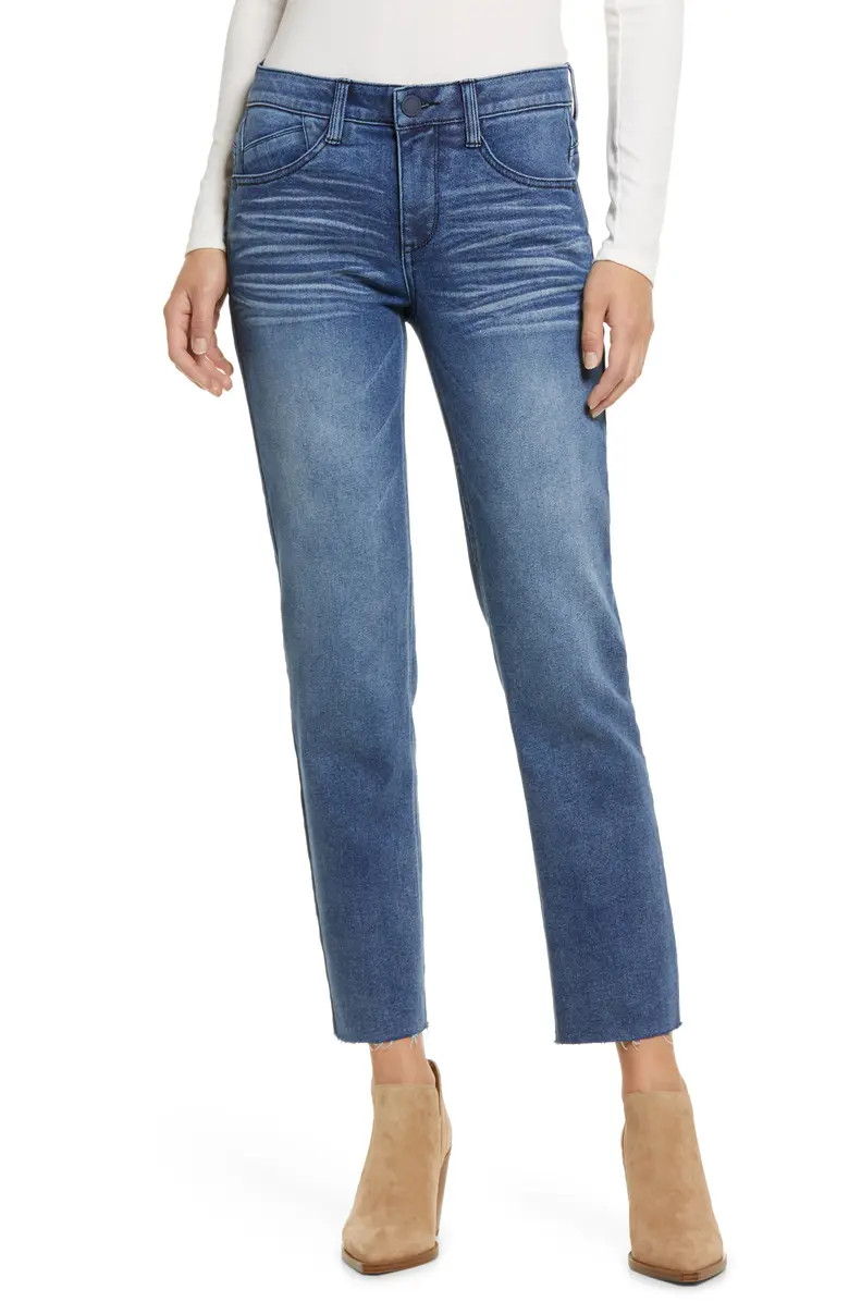 Ab-Solution Raw Hem Straight Leg Jeans | Nordstrom