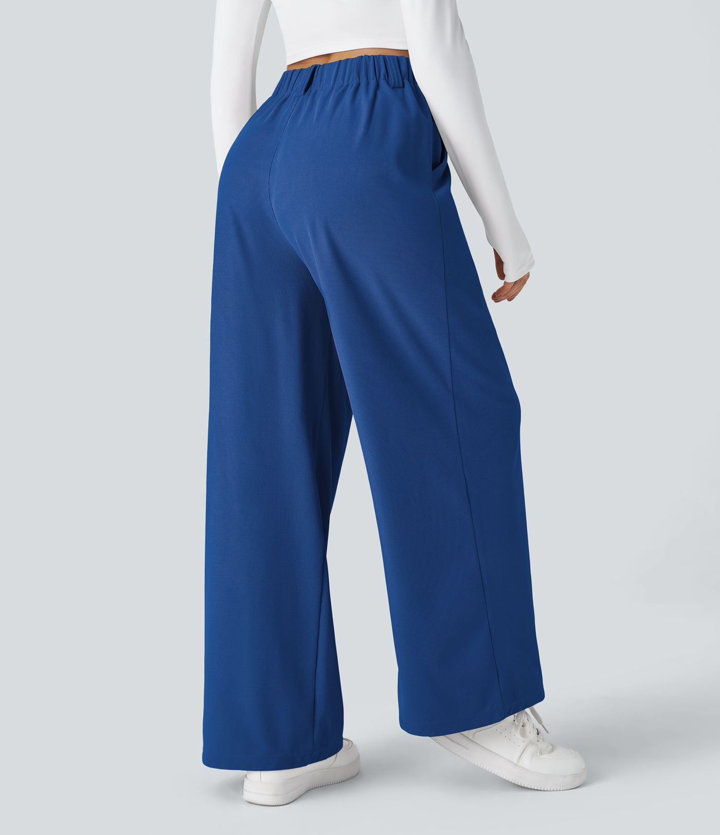Women’s Halara Flex™ High Waisted Pocket Wide Leg Waffle Work Pants - Halara | HALARA