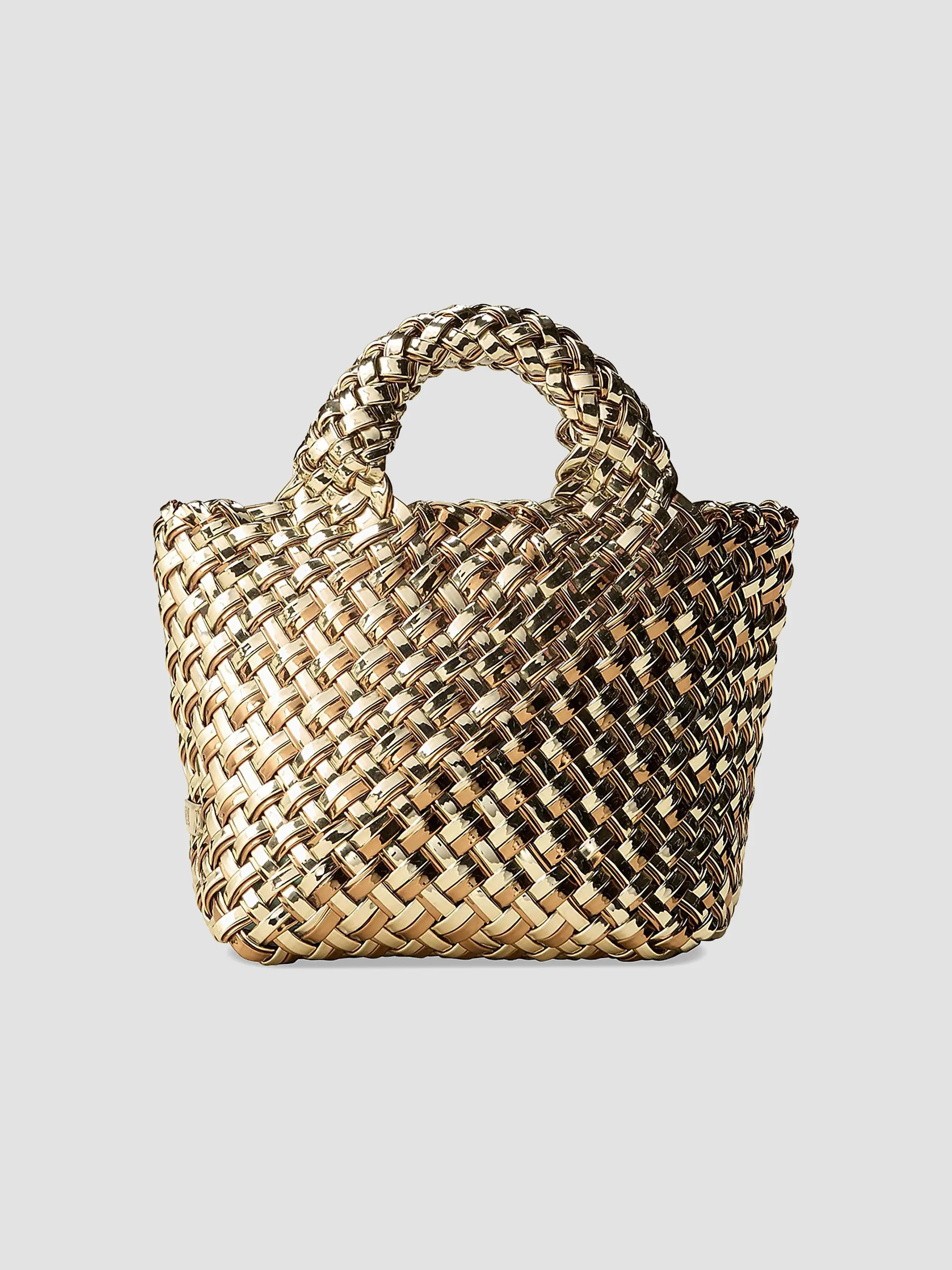 NAGHEDI St. Barths Petit Double Weave Metallic Top Handle Bag | Saks Fifth Avenue | Saks Fifth Avenue