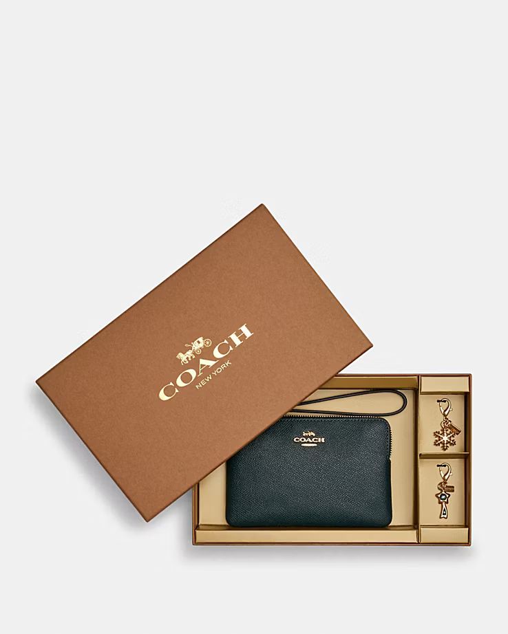 Boxed Corner Zip Wristlet | Coach Outlet