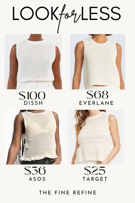 Look for Less 🤍 White Crochet Edition ✨ luxe and affordable alternatives to get the quiet luxury look this summer without overspending! Follow me on IG/Pinterest and LTK for weekly Look for Less!  Xo
#quietluxury #minimalstyle

#LTKstyletip #LTKFind #LTKunder50