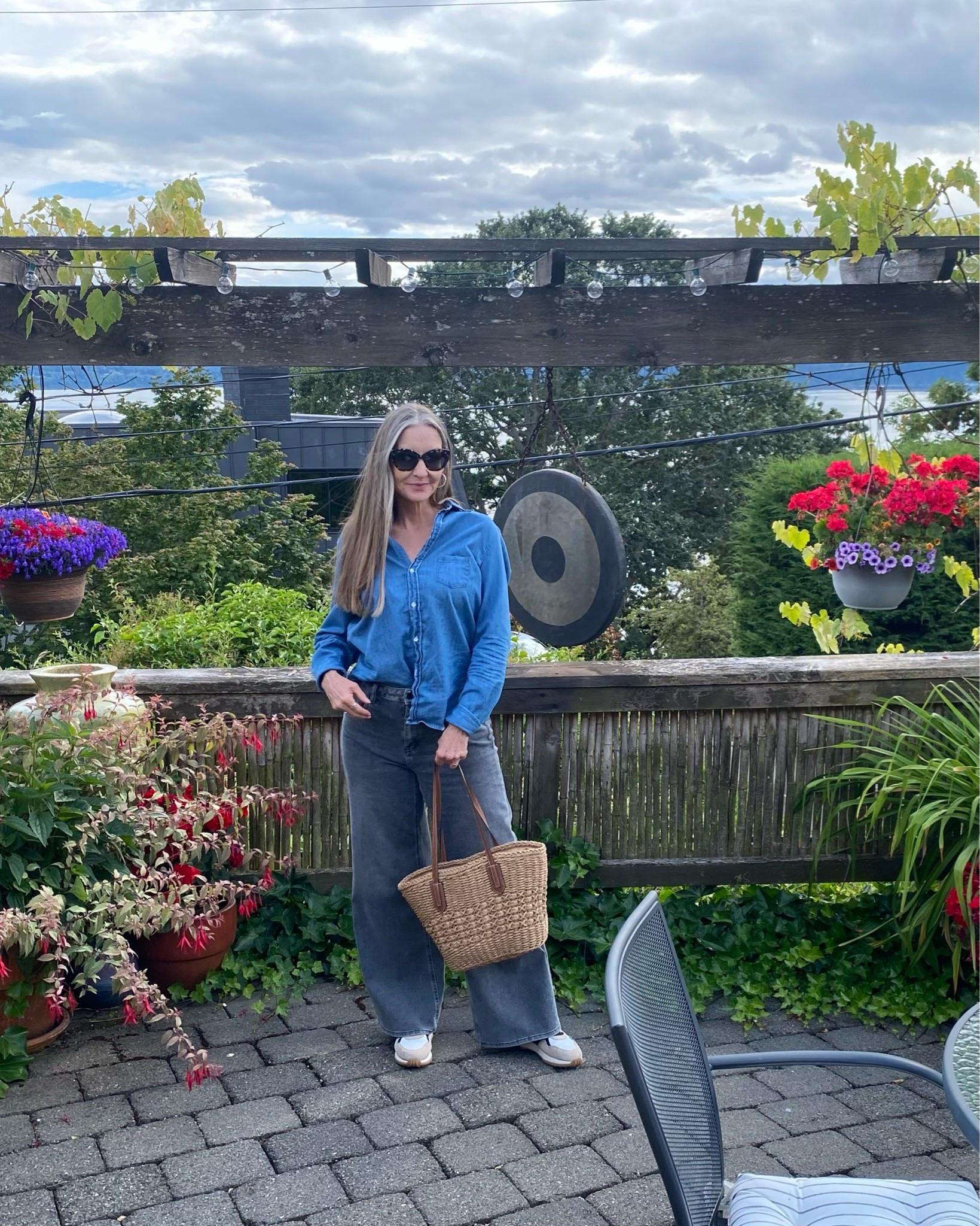 Double denim for a casual weekend look. #doubledenim #ecofriendly #sustainable #suedesneakers #grayjeans #styleover50 #vacationstyle

#LTKdayinmylife #LTKOver40 #LTKTravel