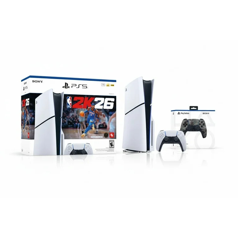 PlayStation 5 Disc Slim Edition NBA 2K26 Bundle + PlayStation 5 DualSense Wireless Controller Gra... | Walmart (US)