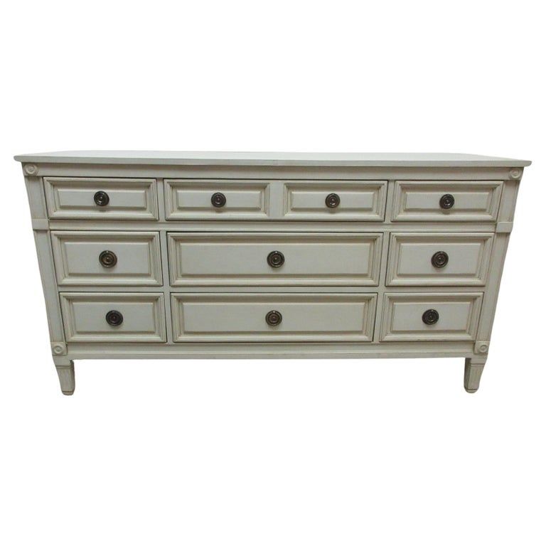Gustavian Style 9 Drawer Dresser | 1stDibs