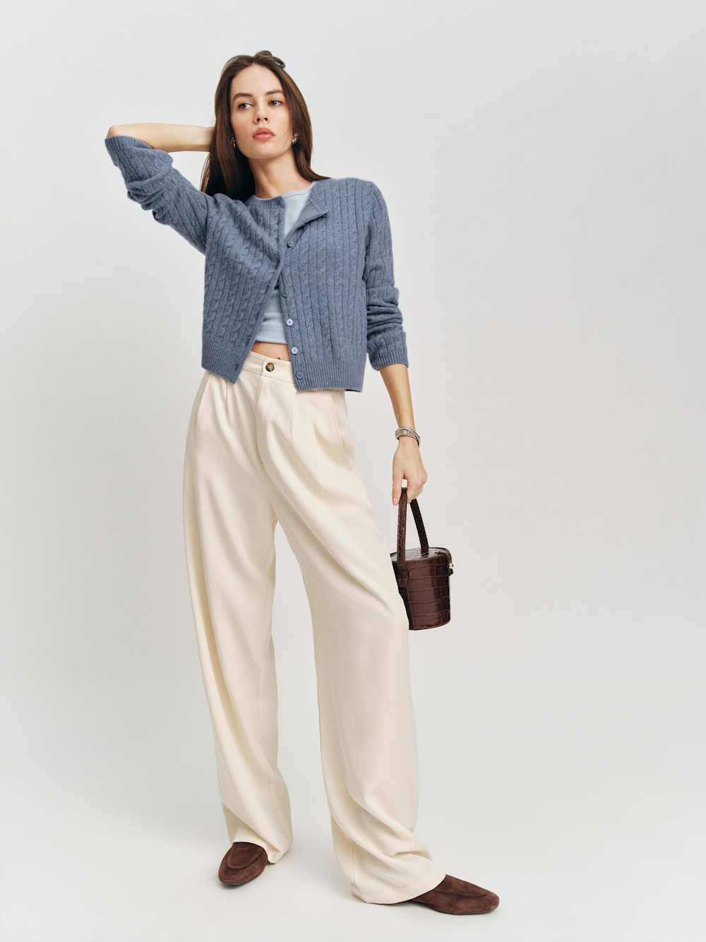 Clara Cashmere Crew Cardigan | Reformation (Global)