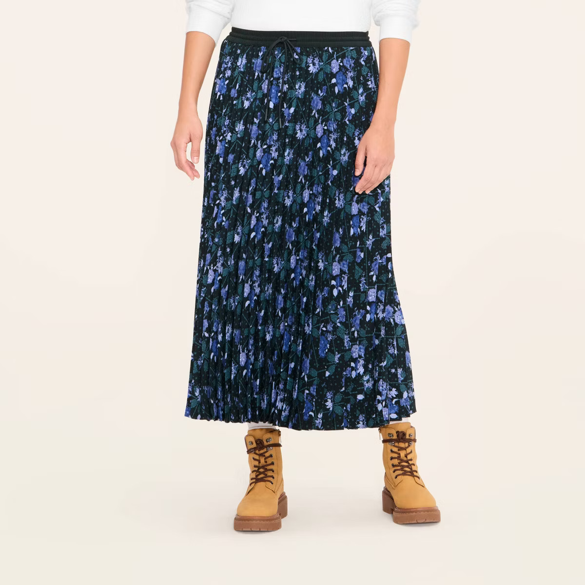 Women's Floral Midi A-Line Pleated Skirt - Woolrich x Target Blue | Target