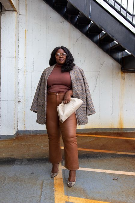 The theme HOT CHOCOLATE
#walmartpartner I snagged this date night ready coated pants sheer turtle neck @walmartfashion 
These leather look pants have a good amount of stretch to them and can be ironed so low maintenance yay in a size 20W!!

Linked a few other faux leather date night favs below under $40
#walmart #walmartfashion #liketkit
#datenightoutfit  #apronbelly #stylehasnosize #stylehacks #ootn #plussizestyle  #holidayoutfit
#wintertryonhaul #winteroutfits
#size18style

#LTKplussize #LTKfamily #LTKfindsunder50