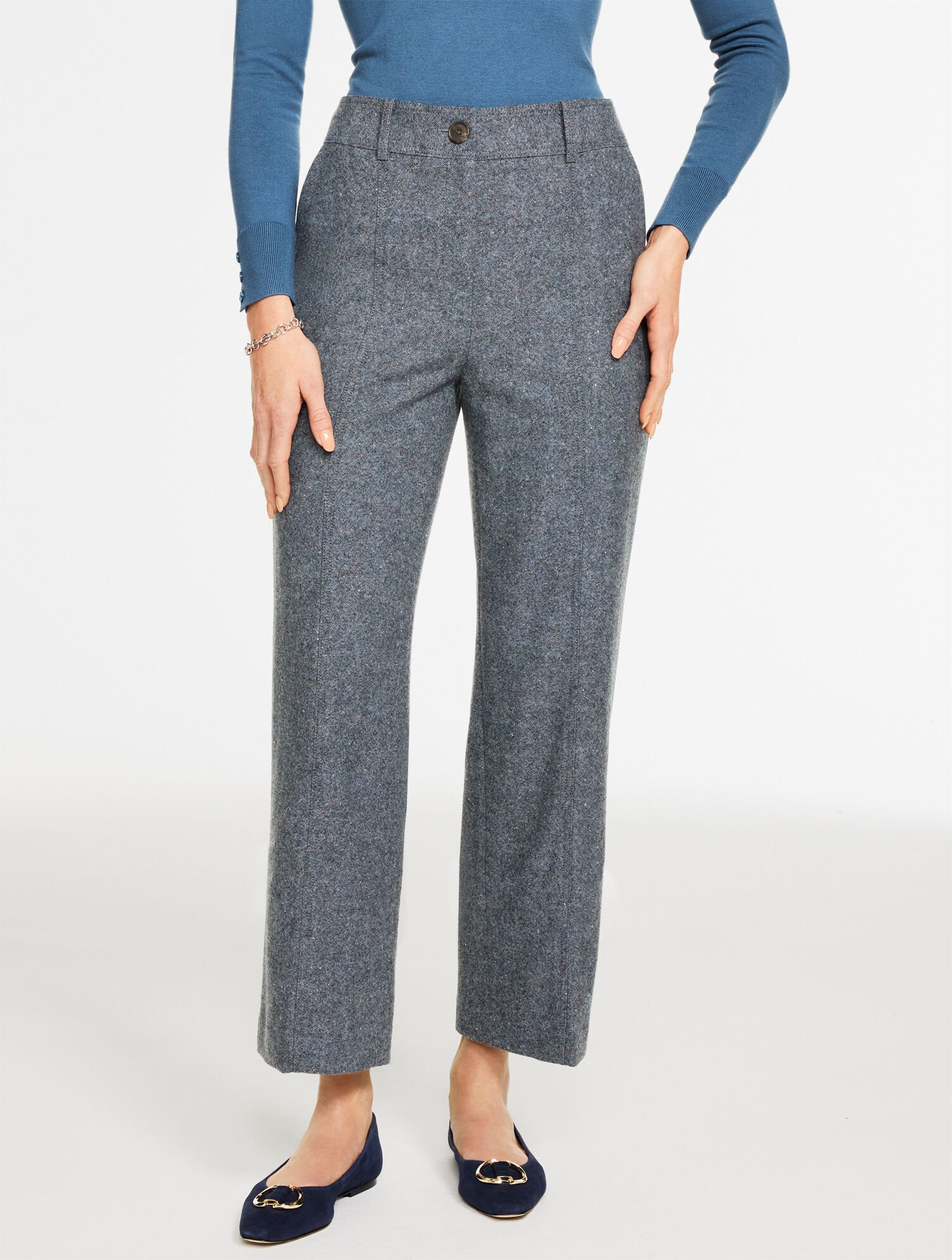 Slim Wide Leg Ankle Pants - Donegal | Talbots