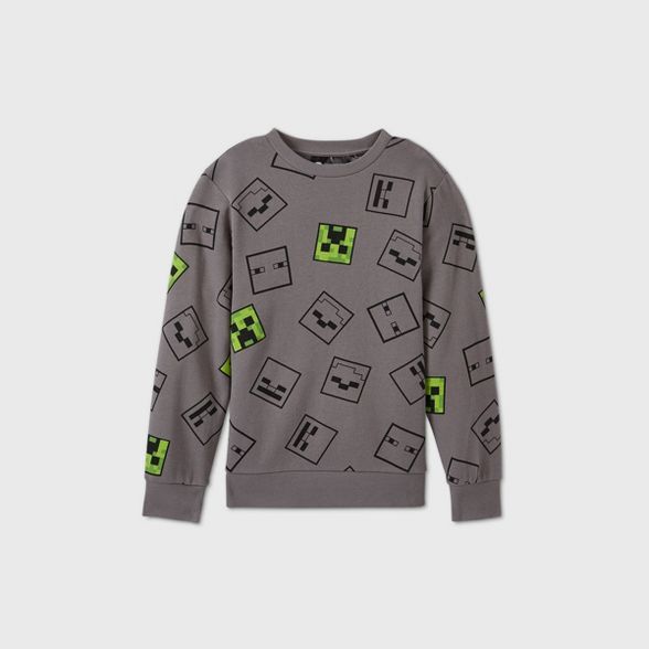 Boys' Minecraft Fleece Sweatshirt - Gray | Target