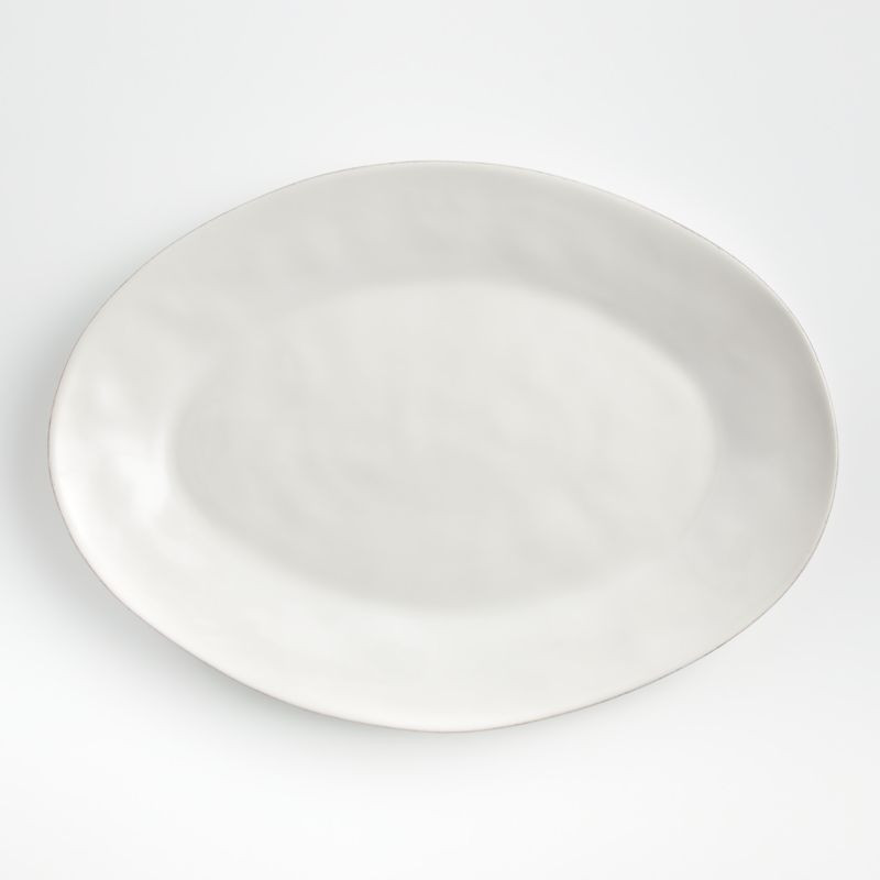 Marin White Large Stoneware Oval Serving Platter + Reviews | Crate & Barrel | Crate & Barrel