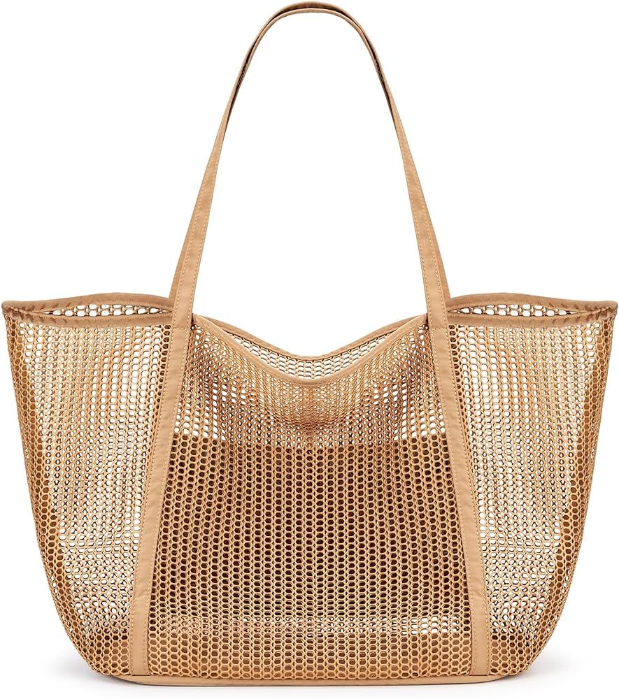 KALIDI FANCY FOREST Beach Mesh Tote Bag, Womens Shoulder handbag MAX 27L Grocery Bag | Amazon (US)