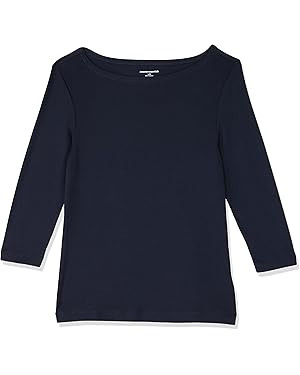Amazon Essentials Women's Slim-Fit 3/4 Sleeve Solid Boat Neck T-Shirt | Amazon (US)