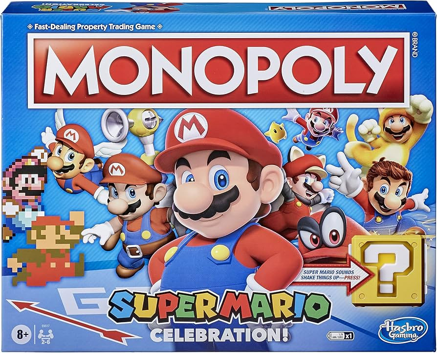Monopoly Super Mario Celebration Edition Board Game for Super Mario Fans for 4 Players Ages 8 and... | Amazon (US)