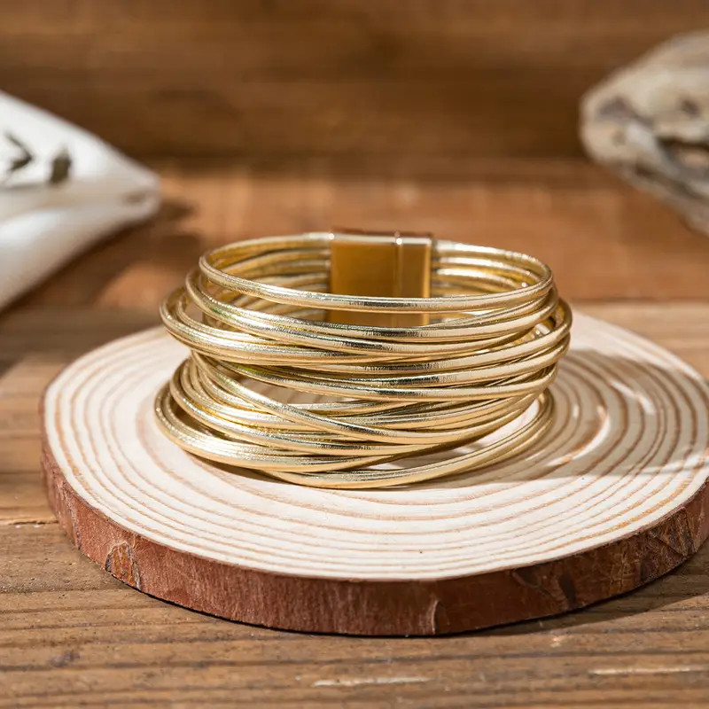 Boho Vacation Style Multilayer Contrast Magnetic Buckle - Temu | Temu Affiliate Program