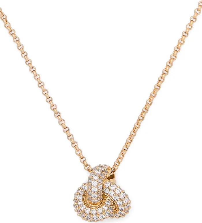 Kate Spade New York double knot pavé pendant necklace | Nordstrom | Nordstrom