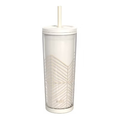 Zak Designs 25 fl oz SAN Straw Tumbler Cream Geo | Target