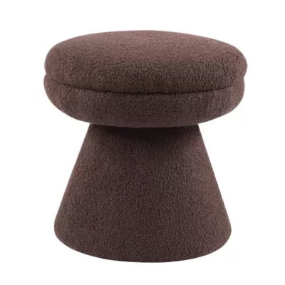Furniture of America Bolet Upholstered Mushroom Ottoman, Dark Brown | Belk