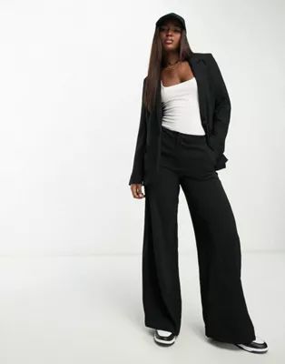 JDY oversized blazer and wide leg pants set in black | ASOS (Global)