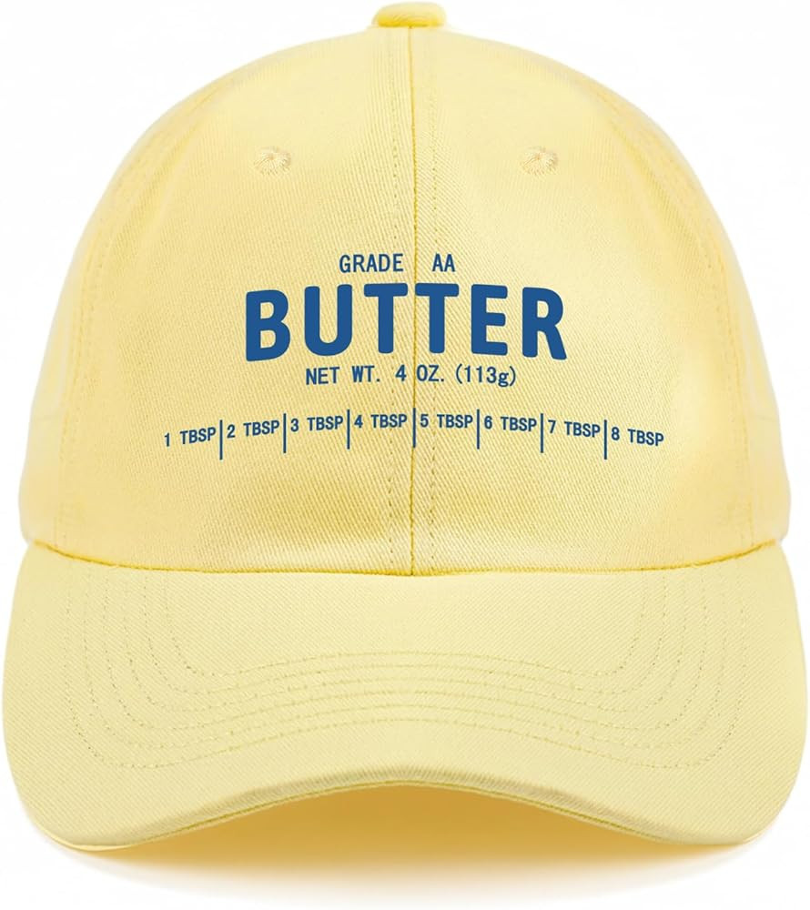 1 Pcs Butter Dad Hat Adjustable Salted Butter Hat Yellow Baseball Cap Funny Unisex Cotton Basebal... | Amazon (US)