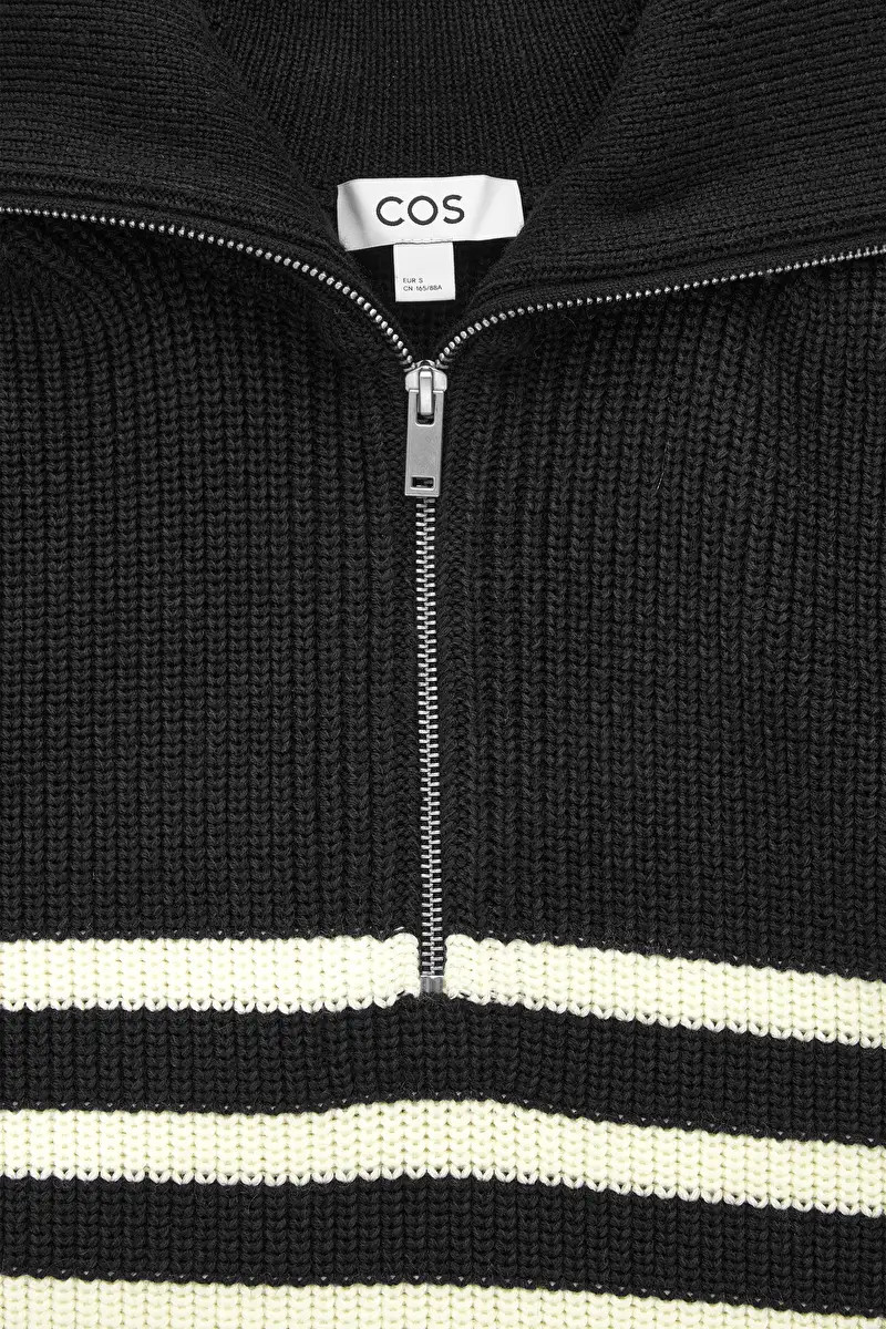 WOOL AND COTTON HALF-ZIP JUMPER | COS (EU)