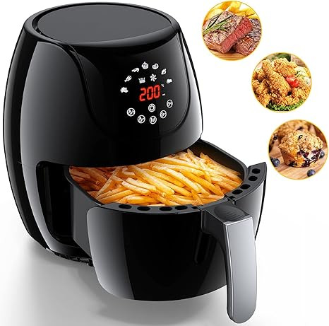 Air Fryer, 4.8QT Airfryer 1400W Electric Hot Oven Oilless Cooker with LCD Touch Screen, 7 Presets... | Amazon (US)
