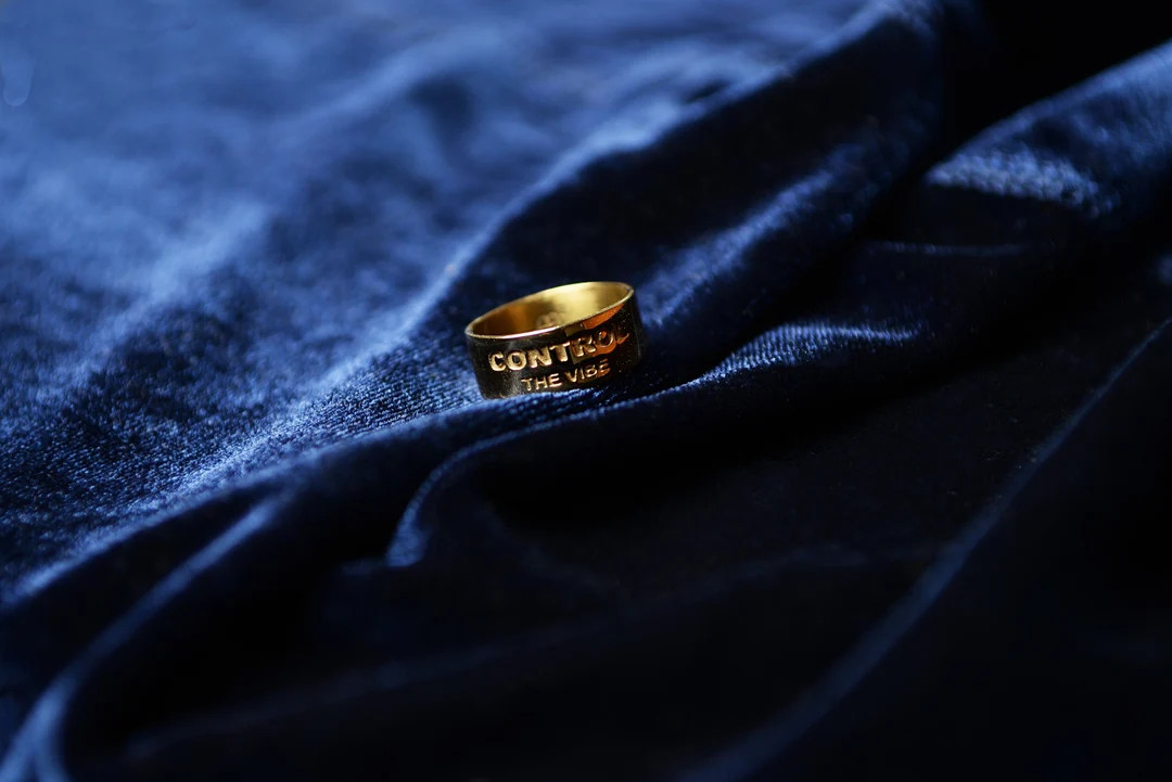 Control the Vibe Ring Engraved Affirmation Ring Simple Gold Ring Water-resistant Silver Unisex Ri... | Etsy (US)