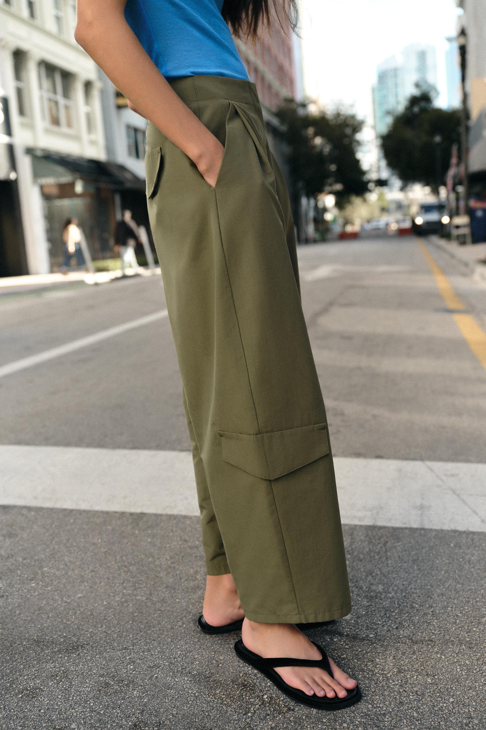 PLEATED PANTS WITH BACK BELT LOOP | Zara US