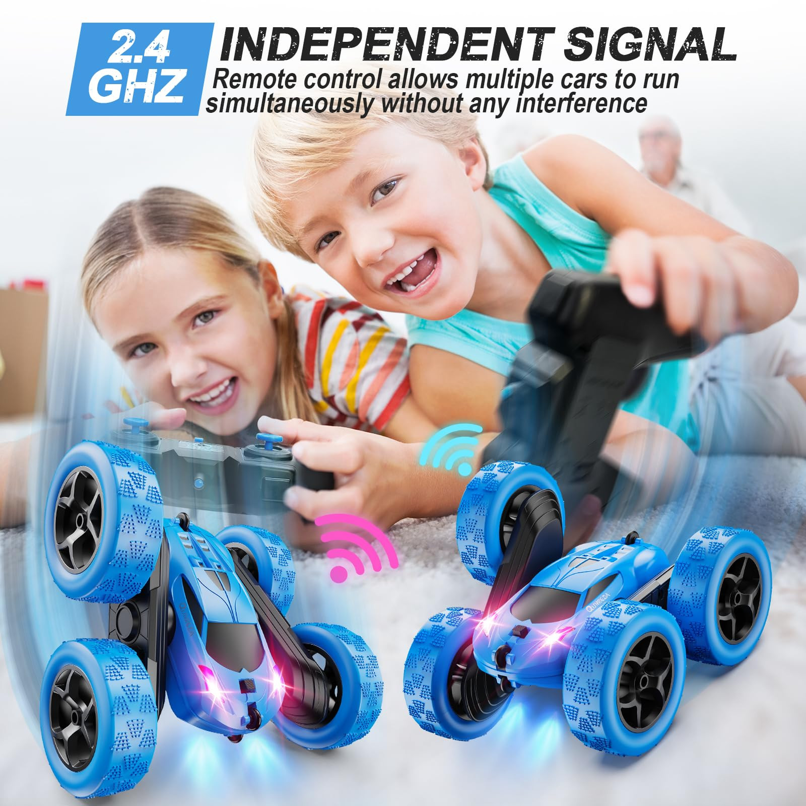 Remote Control Car, RC Cars Toys for Kids Ages 6-12, 4WD Stunt Car with LED Lights & 360° Flips,... | Amazon (US)