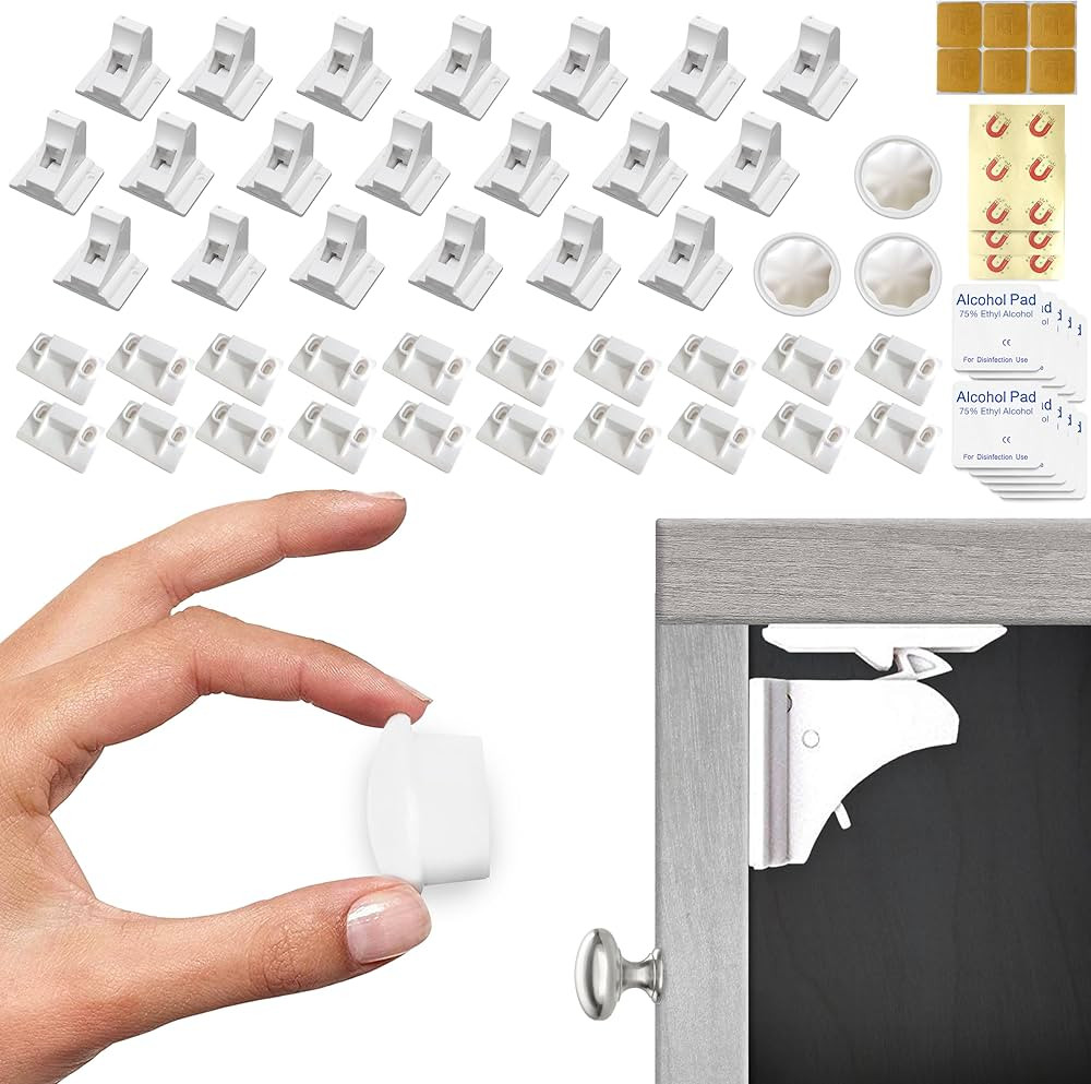Eco-Baby Magnetic Cabinet Locks for Babies - Keyless, White, 20 Pack and 3 Keys | Amazon (US)