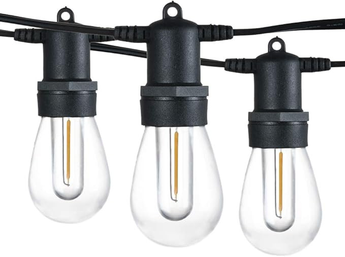 Banord 51FT Outdoor Shatterproof LED String Lights, Waterproof 17 Hanging Sockets with 18 x Dimma... | Amazon (US)