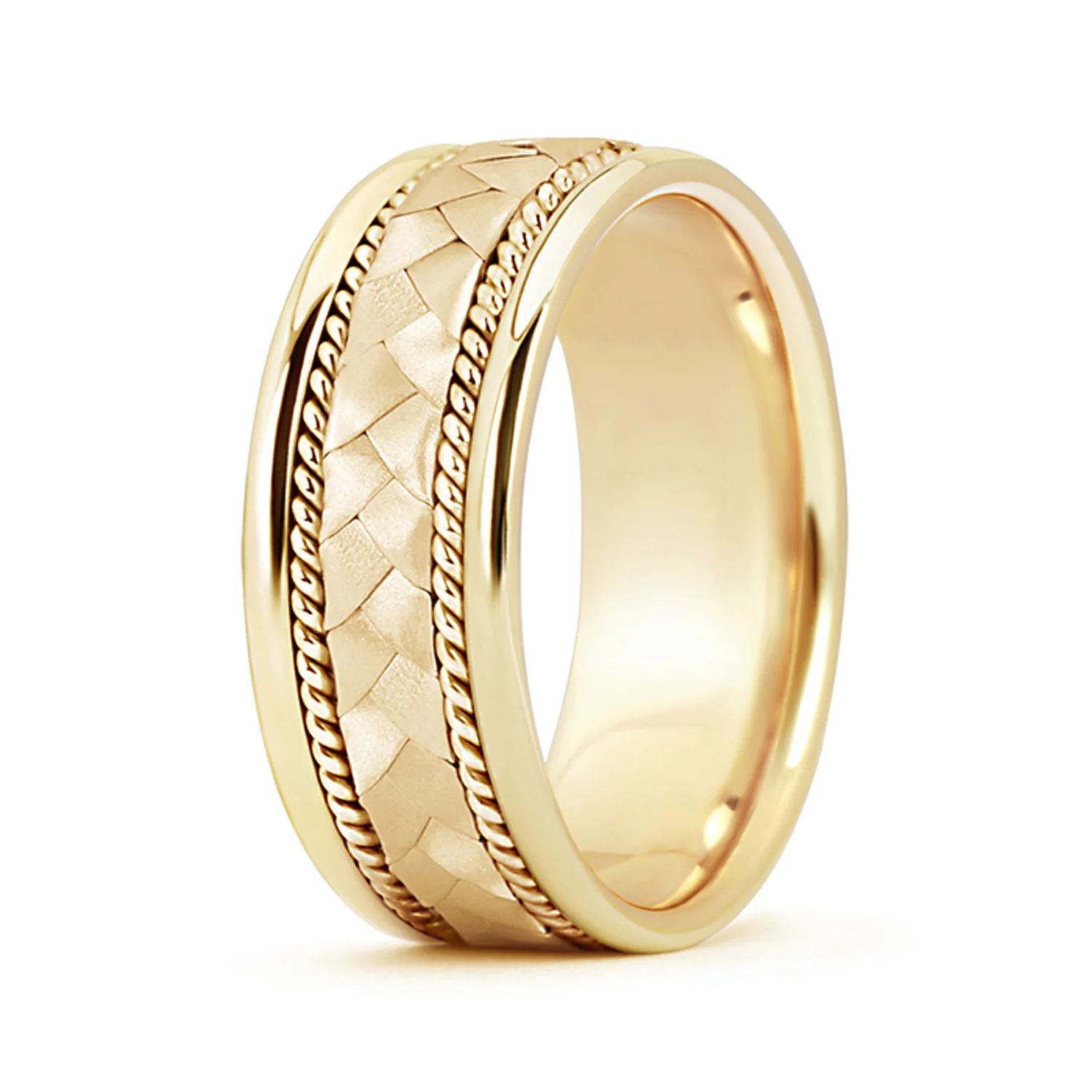 Hand Braided Twisted Rope Men's Wedding Band | Angara | Angara