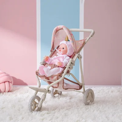 Teamson Kids Pin Up Confetti Doll Jogging Stroller with Retractable Canopy, Foldable Design & Storage Basket for 18" Dolls | Wayfair North America