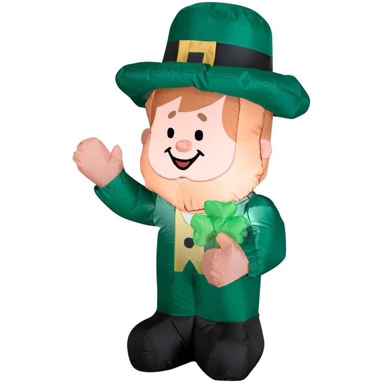 Gemmy  Airblown Inflatable St. Patrick's Day Leprechaun, 3.5 ft Tall, Green - 42.13x20.08x24.41 | Walmart (US)