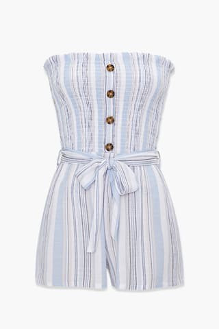 Striped Strapless Romper | Forever 21 (US)