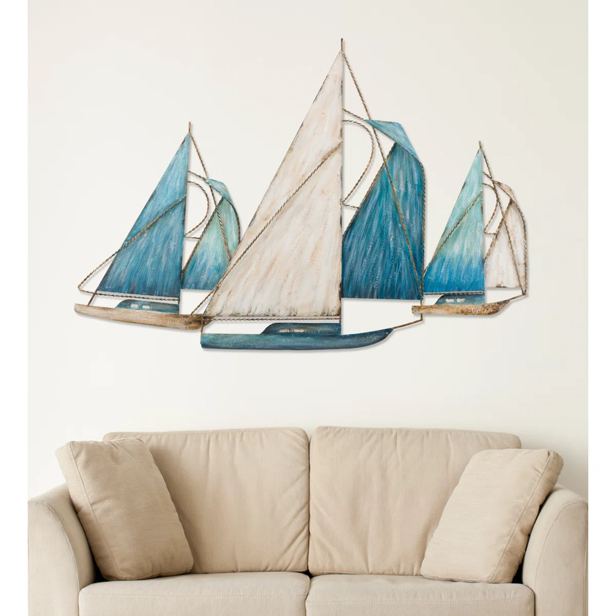 Sailboat Coastal Metal Relief Wall Décor | Wayfair North America